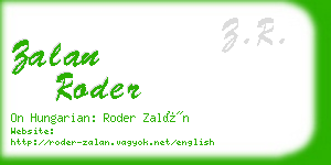 zalan roder business card